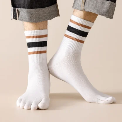 Printed Striped Separate Fingers Socks - Image 11