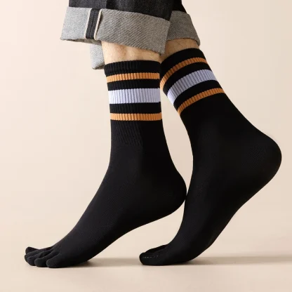 Printed Striped Separate Fingers Socks - Image 5