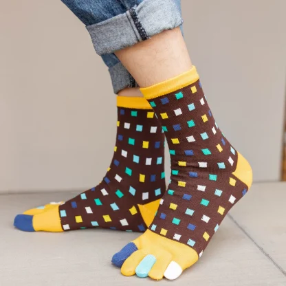 Toe Socks wtih Colorful Polka Dots Print - Image 10