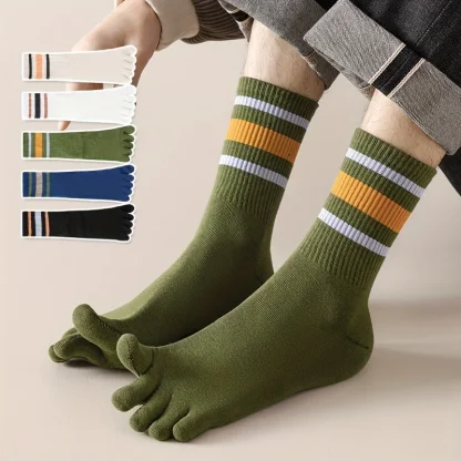 Striped Five Finger Men's Socks - Image 2