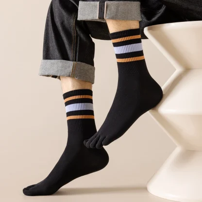 Printed Striped Separate Fingers Socks - Image 6