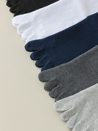 Solid Color Toe Socks with Cozy Fabric - Image 12