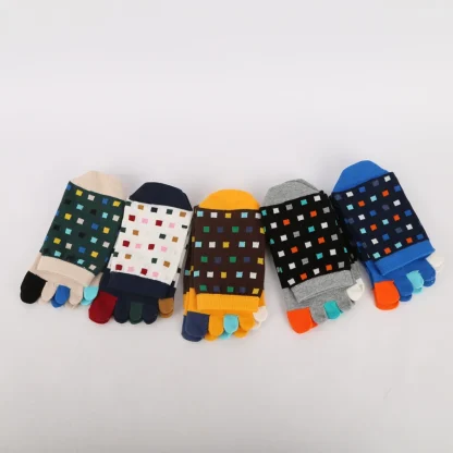 Toe Socks wtih Colorful Polka Dots Print - Image 13