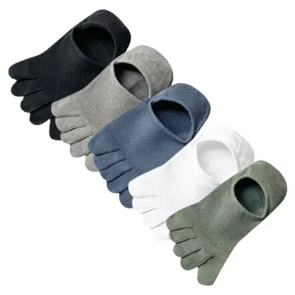Breathable Plain Color Toe Socks - Image 12