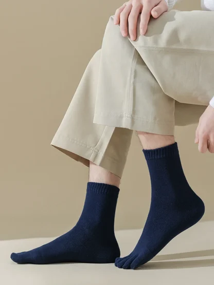 Solid Color Toe Socks with Cozy Fabric - Image 6
