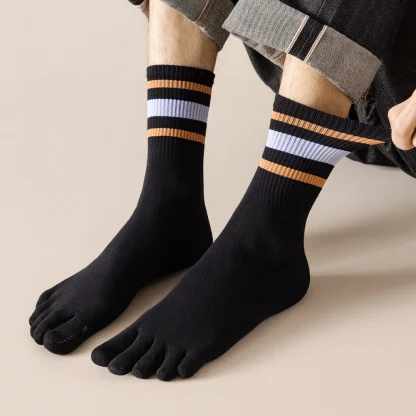Printed Striped Separate Fingers Socks - Image 7