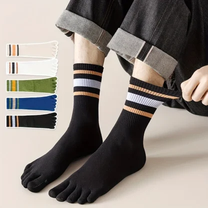 Striped Five Finger Men's Socks - Image 6