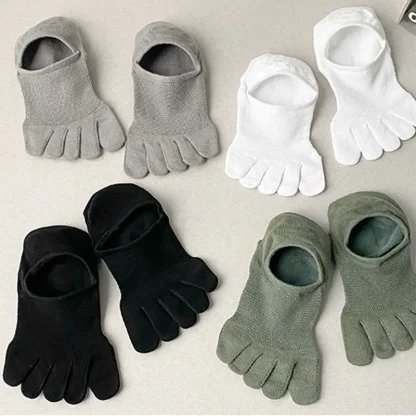 Breathable Plain Color Toe Socks - Image 11