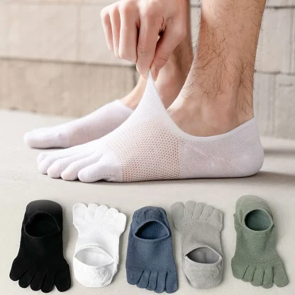 Breathable Plain Color Toe Socks - Image 14