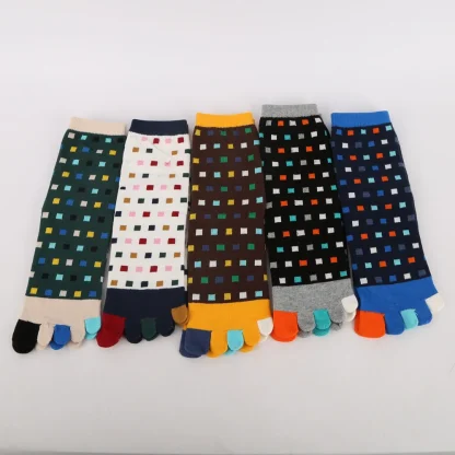 Toe Socks wtih Colorful Polka Dots Print - Image 12