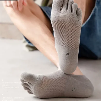 Breathable Plain Color Toe Socks - Image 5