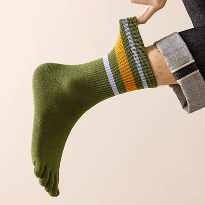 Striped Five Finger Men's Socks - Image 3