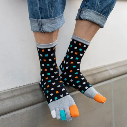Toe Socks wtih Colorful Polka Dots Print - Image 8