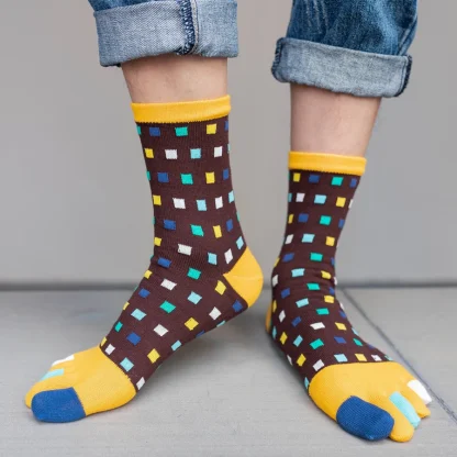 Toe Socks wtih Colorful Polka Dots Print - Image 9