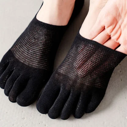 Breathable Plain Color Toe Socks - Image 6