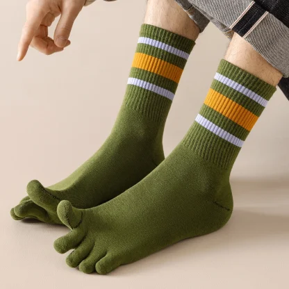 Printed Striped Separate Fingers Socks - Image 2
