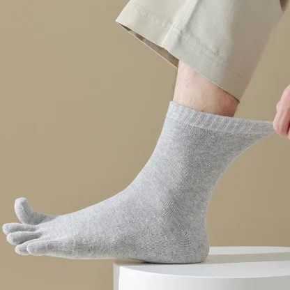 Solid Color Toe Socks with Cozy Fabric - Image 8
