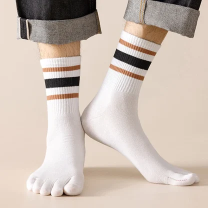 Striped Five Finger Men's Socks - Image 4