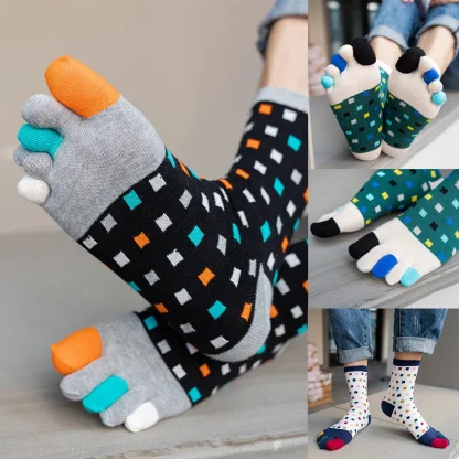 Toe Socks wtih Colorful Polka Dots Print - Image 15
