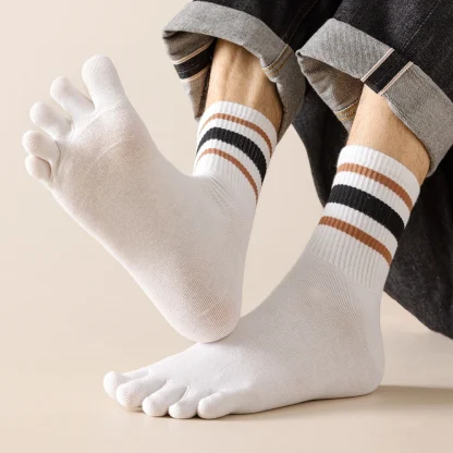 Printed Striped Separate Fingers Socks - Image 9