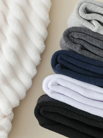 Solid Color Toe Socks with Cozy Fabric - Image 13