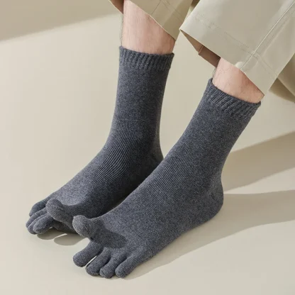 Solid Color Toe Socks with Cozy Fabric - Image 2