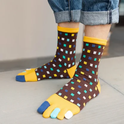 Toe Socks wtih Colorful Polka Dots Print - Image 11