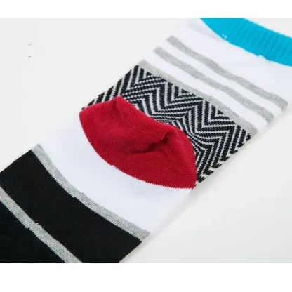 Multicolored Toe Socks with Striped Design - Image 2