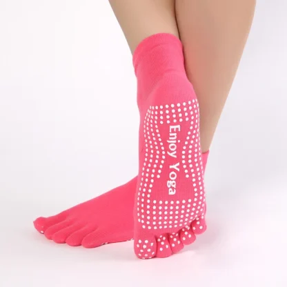 Colorful Trim Toe Socks with Anti-slip - Image 7