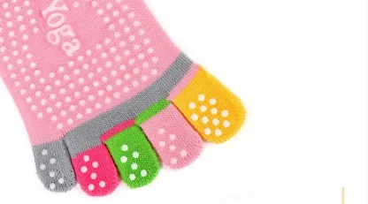 Colorful Trim Toe Socks with Anti-slip - Image 10