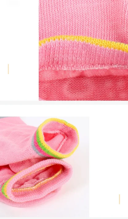 Colorful Trim Toe Socks with Anti-slip - Image 11