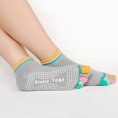 Colorful Trim Toe Socks with Anti-slip - Image 6
