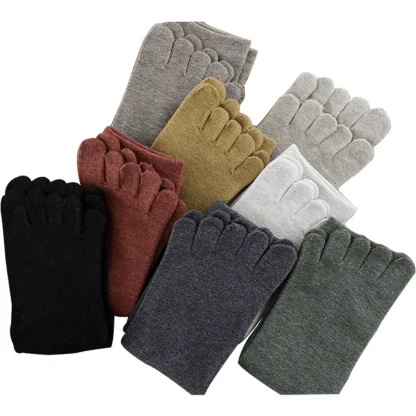 Solid Color Toe Socks with Comfortable Fit - Image 5