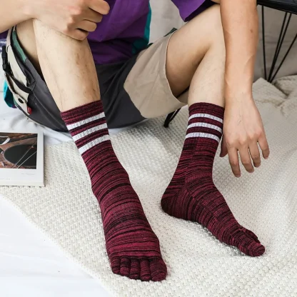 5 Pairs Fingersocks with Striped Pattern - Image 2