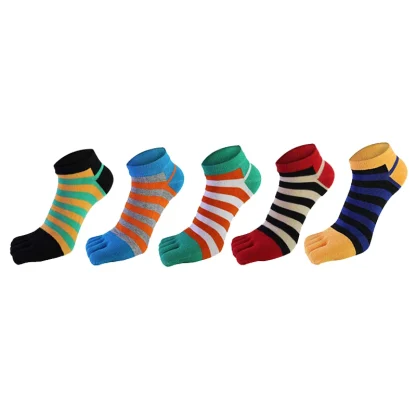 Ankle Toe Socks with Colorful Striped - Image 5