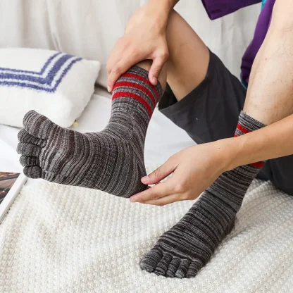 5 Pairs Fingersocks with Striped Pattern - Image 3