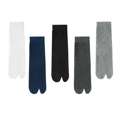 Casual Solid Color Socks with Split Design - Image 15