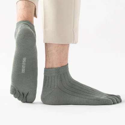 5 Pairs Solid Color Toe Socks - Image 11