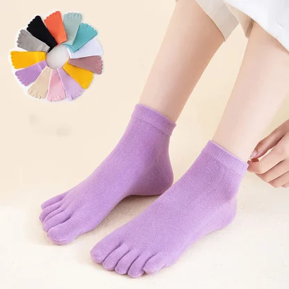 Moisture-wicking Solid Color Toe Socks - Image 11