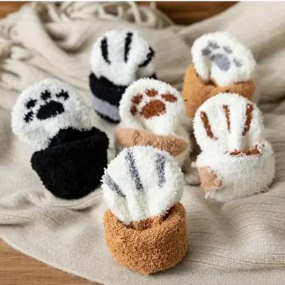 Cute Thermal Socks with Cat Paw Print - Image 7