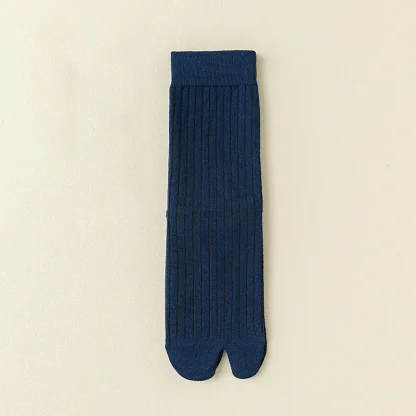 Casual Solid Color Socks with Split Design - Image 14