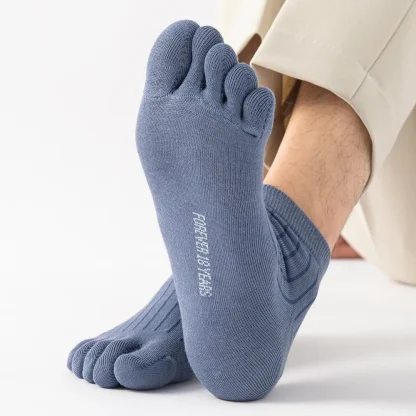 5 Pairs Solid Color Toe Socks - Image 2