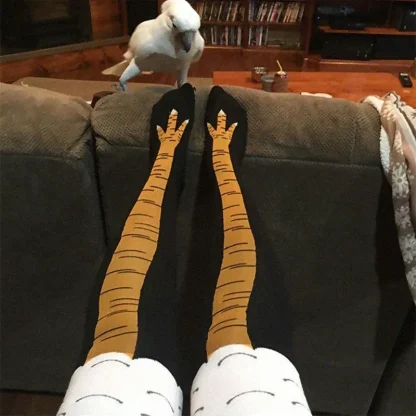Funny Socks with Chicken Feet Print