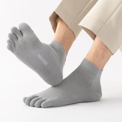 5 Pairs Solid Color Toe Socks - Image 9