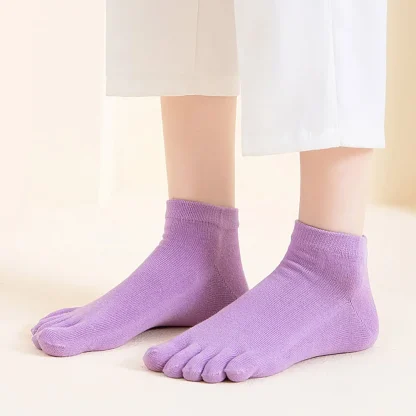 Moisture-wicking Solid Color Toe Socks - Image 10