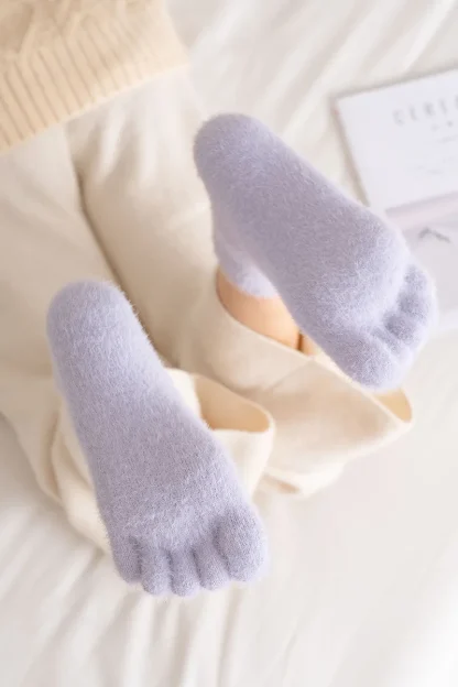 Warm Fluffy Five Finger Socks with Thick Fleece - Image 4