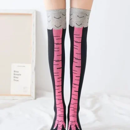 Funny Socks with Chicken Feet Print - Image 3
