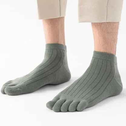 5 Pairs Solid Color Toe Socks - Image 12