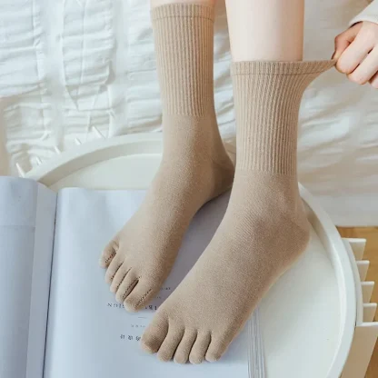 Plain Color Toe Socks with Sweat-absorbing - Image 8