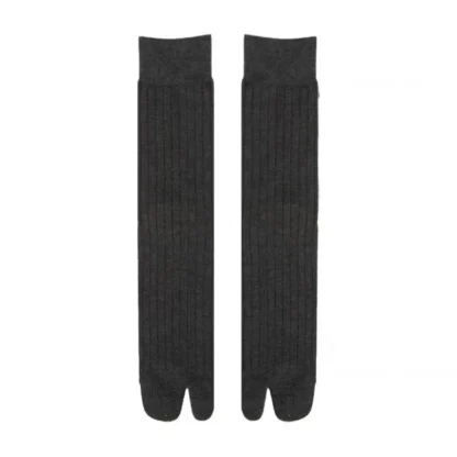 Comfortable Plain Socks with Two-toed Design - Image 13